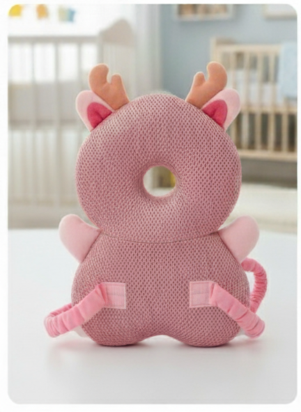 Pink Reindeer Head Protection Cushion