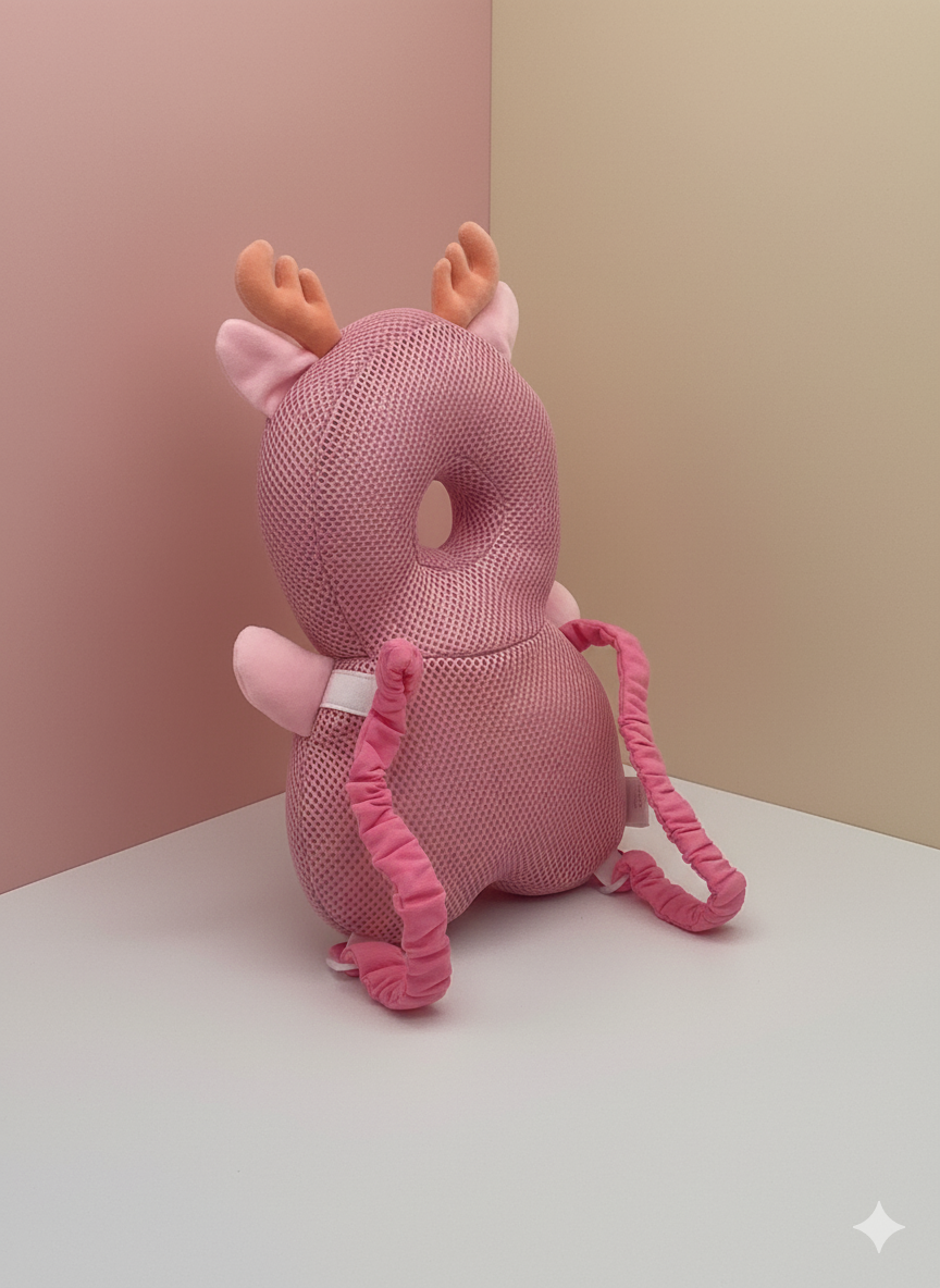 Pink Reindeer Head Protection Cushion