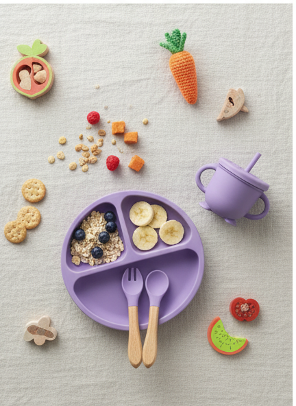 Feeding Set Purple 5-Piece