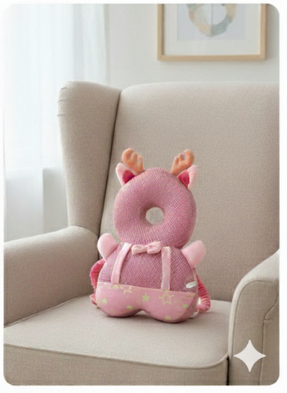 Pink Reindeer Head Protection Cushion